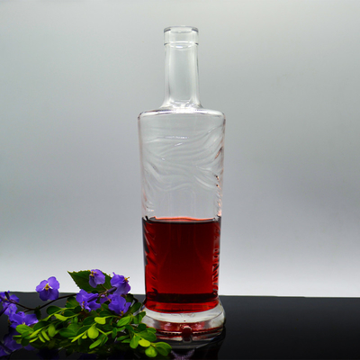 エレガント ガラス ウォッカ ジン ボトル 500ml 750ml 1000ml ボリューム オーダーメイド ガラス ボトル