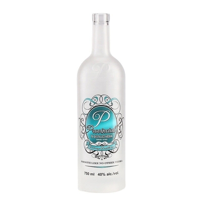 透明 凍結 丸 700ml 750ml 飲料 ラム ウォッカ スーパー フリント コラー素材のガラスボトル