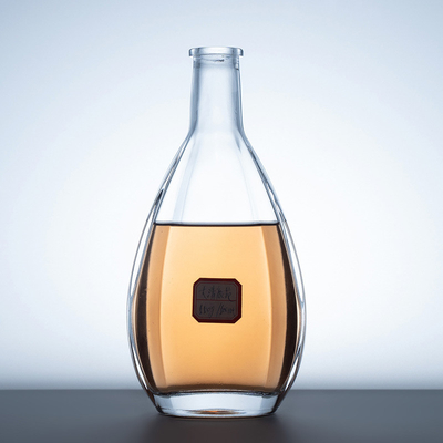 ハイフリントガラス素材 700ml 750ml ラム ウォッカ ウィスキー テキラ コルク付き ガラスボトル