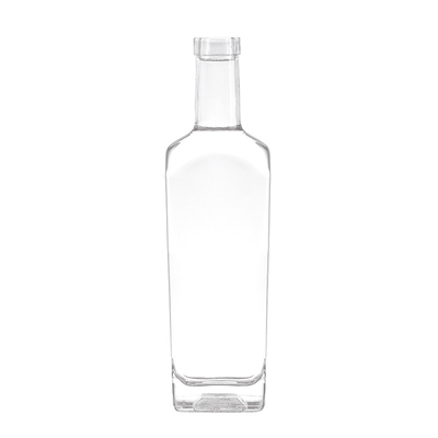 スーパーフリントガラス素材 OEM/ODM用のダークスクエア酒瓶 200ml 500ml 750ml 1L