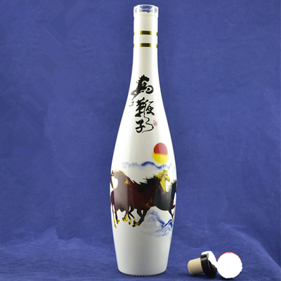 酒とワインのための空のガラスボトル 500ml 750ml 1000ml丸い形
