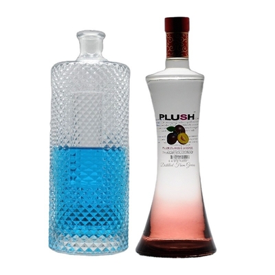 スーパーフリントガラス素材 750ml ウォッカ・スピリット ジン・ラム ガラス酒瓶 コルク付き