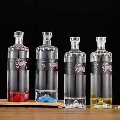 スーパーフリントグラス 500ml 700ml 750ml ラム ウォッカ ウィスキー リコール ジン ボトル ガラスコルク