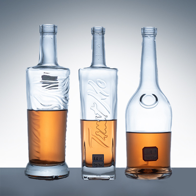 375ml 500ml 700ml 750ml 1000ml ジン・ウイスキー ウォッカ用スクリーンプリント用 ガラスボトル