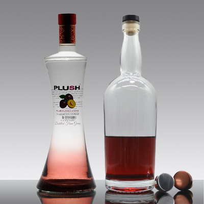 375ml 500ml 700ml 750ml 1000ml ジン・ウイスキー ウォッカ用スクリーンプリント用 ガラスボトル