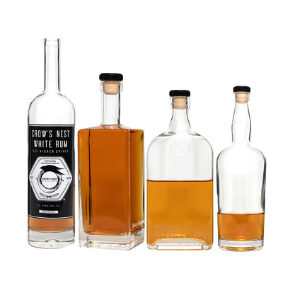 700ml 200ml 500ml 1リットル ガラスキャップ ウォッカ ブランデー ボトル 透明シャンパン 保存