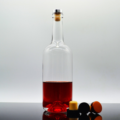 ガラスのボトル販売 750ml 空っぽ 凍ったスーパーフリントスピリッツ コルクタップ付きの酒瓶