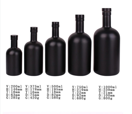コークトップ ガラスボトル ジン ウイスキー テキラ ブランディ ウォッカ 375ml 500ml 750ml 1000ml
