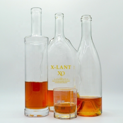 グラスボトル 500ml 750ml 透明 空きジン ワイン ウィスキー ブランデー ウォッカ SGS 証明書