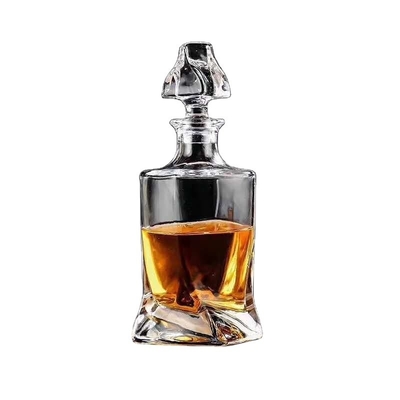 750ml クリアスピリット ガラス ウォッカ ボトル 空のダイヤモンド形ジンのボトル