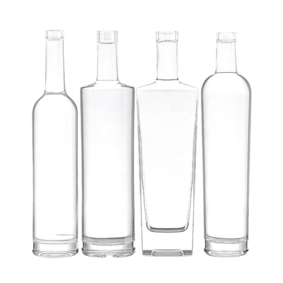 750ml ガラスの酒瓶 メタルラベルのOEM/ODMは許容されます ラム ウイスキー ウォッカ
