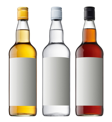 工業飲料 250ml 500ml 750ml フラット ウイスキーボトル スクリューキャップ付き ガラス