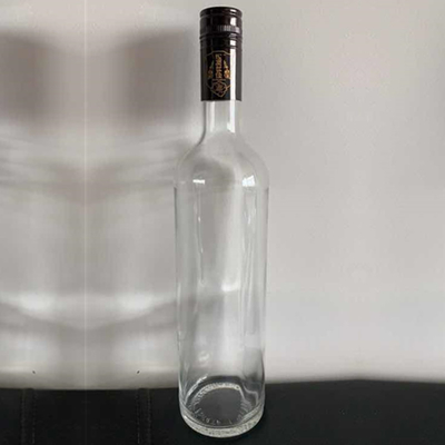 スーパーフリントガラス素材 700ml クリア ロング ネック ウォッカ コーク付き ガラスボトル