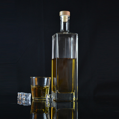 500ml 750ml 1000ml クリア ジン ラム ウィスキー グラス リコール ボトル コルク 密封式