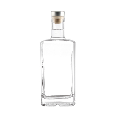 500ml 700ml 750ml スクエアウォッカボトル 鉱水用スーパーフリントガラス素材