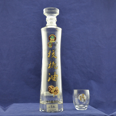 500ml 700ml 750ml カスタムボディ素材 ホワイトガラスカラー オリーブオイル ブランデーボトル