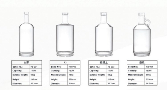 透明 750ml フロストドリンク アルコール飲料 1000ml ウイスキー・ウォッカボトル