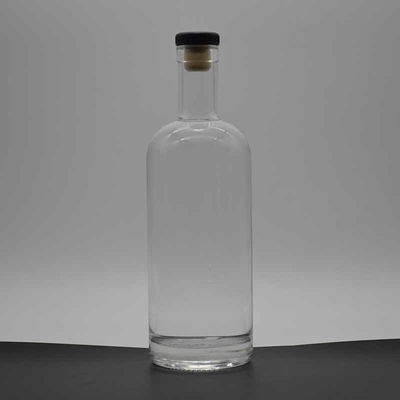 厚底コルクとカスタマイズされたデザインのためのスーパーフリントガラス750mlボトル