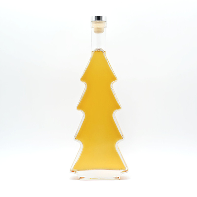 スーパーフリントガラス カスタム クリスマスツリー形 アルコール飲料ボトル 500ml 700ml 750ml