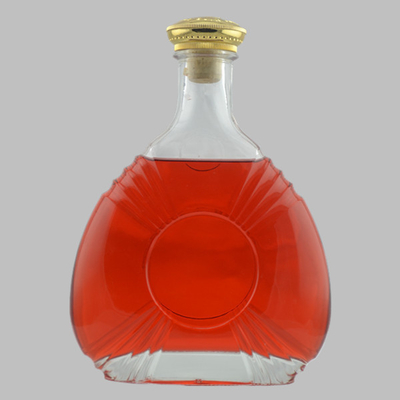 750ml カスタムスピリットボトル スーパーフリントガラス素材 ブランデーガラスボトル コルク