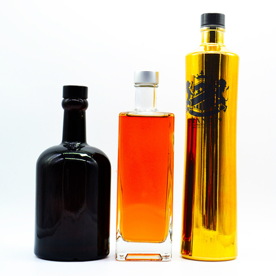 ホットスタンピング 表面 ハンドリング ウォッカ ジン スピリット 500ml 1リットルのガラスボトル
