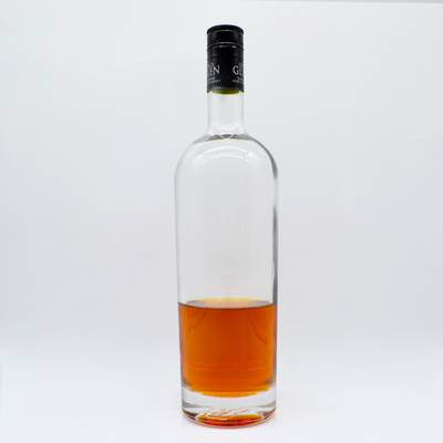 空 500ml 1000ml 1リットル マット 黒と白 カスタマイズされた形 アルコール ジンボトル
