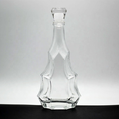 空 500ml 1000ml 1リットル マット 黒と白 カスタマイズされた形 アルコール ジンボトル
