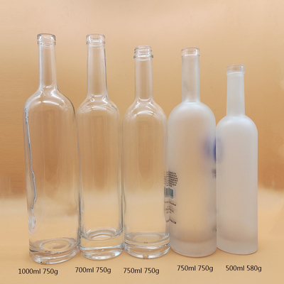 デカルスクリーン印刷 フロストコルクウォッカボトル 500ml 750ml 1L ウォッカのためのガラスボトル