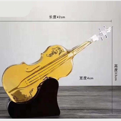 独特のギター形 酒類用のカスタマイズされたガラスボトル 画面印刷材料