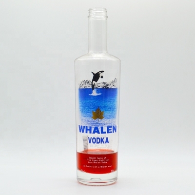 丸い飲み物のための透明の750mlガラスボトル ウィスキー シャンパンスピリット 500ml容量