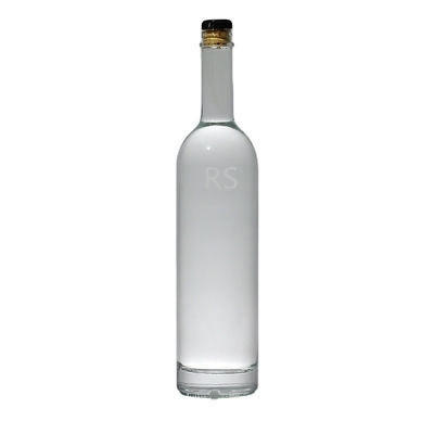 丸い飲み物のための透明の750mlガラスボトル ウィスキー シャンパンスピリット 500ml容量