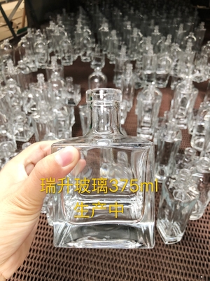 グラス・ウイスキーボトル クリア・スーパー・フリント 375ml 500ml スクウェア・ドライ・ジン ウォッカ・ワインボトル