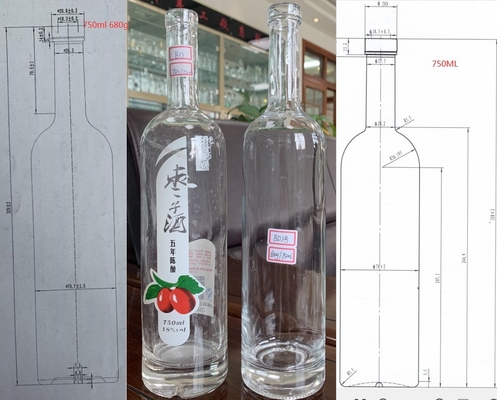 プライベート・レーベル・スピリット 200ml 300ml 500ml 750ml 1000ml ガラスボトル 山東市場向け