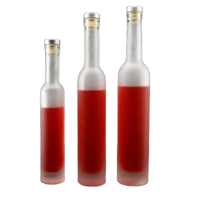 無料サンプル 1L ガラス酒瓶 デカル表面とコルクストッパー供給