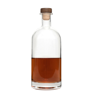 750ml 空のスピリットボトル 氷表面処理とスーパーフリントガラス素材