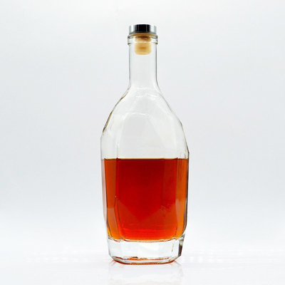 750ml 空のスピリットボトル 氷表面処理とスーパーフリントガラス素材