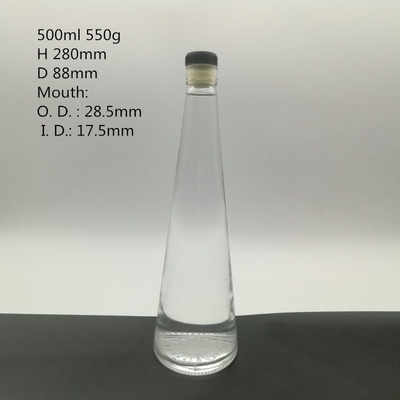 透明 750ml 空のシロック ウォッカ ガラスボトル 透明なデザインのボテラ