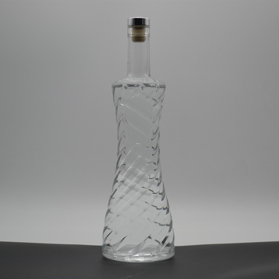 ウィスキー カスタムデザイン ガラスボトル 750ml フリップトップウォッカボトル