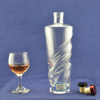 500ml 750ml グラス ウォッカ ウィスキー ボトル スーパー フリント ガラス 素材とフラット ベース デザイン