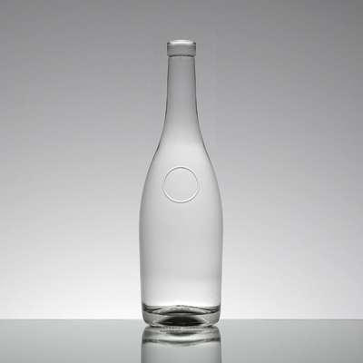 彫刻されたスーパーフリントガラス アルコールボトル 750ml フルブルアルコールガラスボトル コルク1リットル