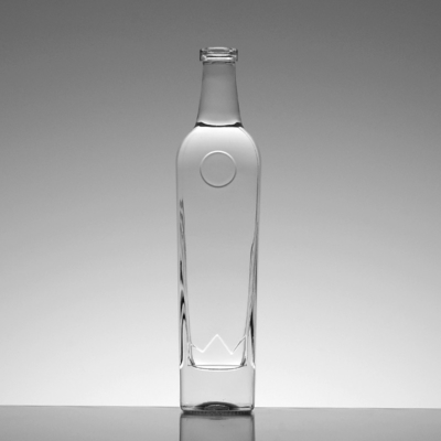 彫刻されたスーパーフリントガラス アルコールボトル 750ml フルブルアルコールガラスボトル コルク1リットル