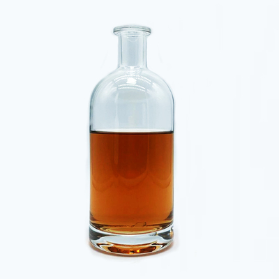 XO/ブランデー スーパーフリントガラス素材とクラウンキャップのための700ml ユニークな形状のガラスボトル