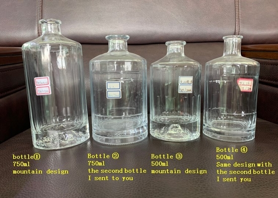 エクストラ ホワイト フリント ガラス 350ml 500ml 700ml 750ml ウォッカ ジン ウィスキー リコール ガラス ボトル