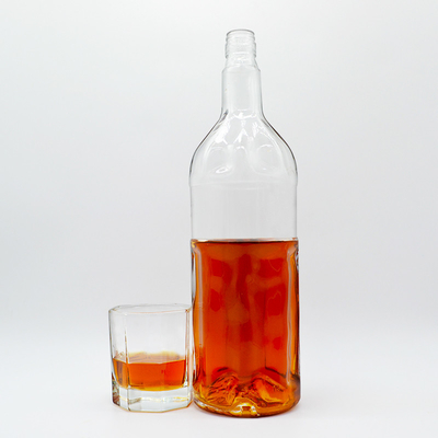 750ml 酒類用のカスタムガラスボトル 透明型不規則形テキラボトル