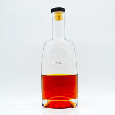 産業用飲料 コルクとスーパーフリントガラス素材の透明ガラスボトル700ml