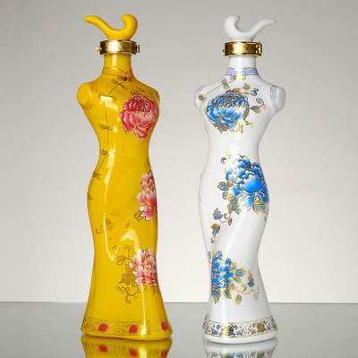 スーパー フリント ガラス ネックレス 美しい女性 ボディ 500ml ガラス ボトル ワイン ボトル シャンパン ボトル