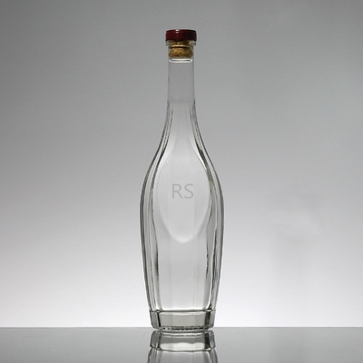 ウイスキー/ブランデー/ヴォッカ用 高さ薄い酒類ガラスボトル
