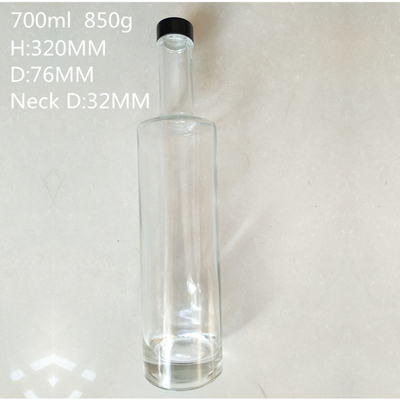 ウイスキー/ブランデー/ヴォッカ用 高さ薄い酒類ガラスボトル