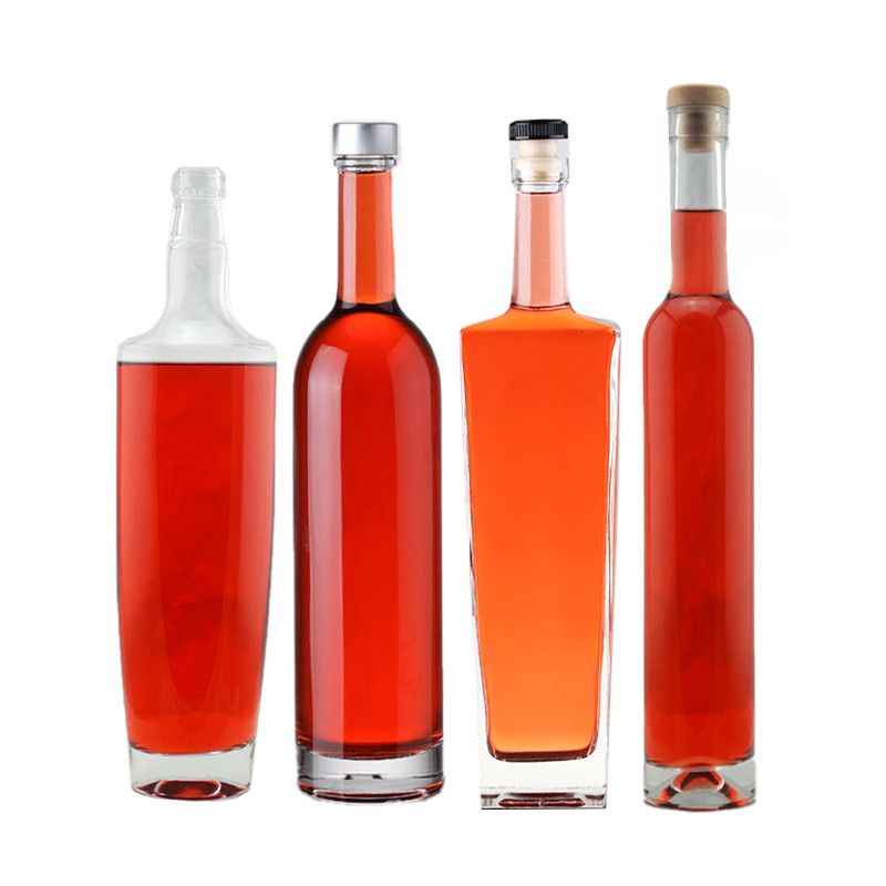 透明 金色 グラス ウォッカ 酒 ボトル 螺旋蓋 0.5L 1000ML