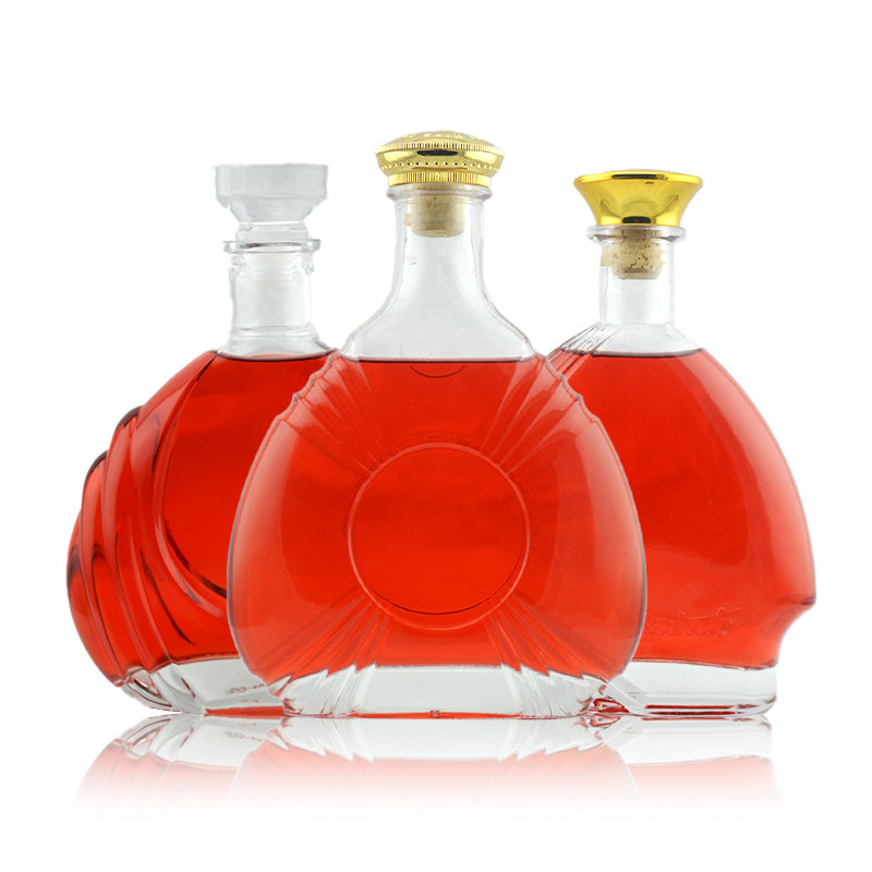 250ml レッドラベル ゴールドスプレー塗装 ブランデー 酒 ティーキーラ ウォッカ ボトル メタルキャップ